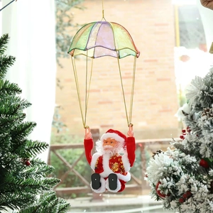 Electric Santa Claus Climbing Toy Musical Animated Figure Christmas Hanging Ornament Plush Plastic Festive Gift