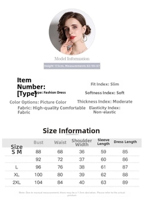 Size chart detail for vintage V-neck mini dress with model specs and measurements
