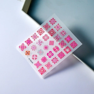 Bohemian 5D embossed flower nail art stickers with Moroccan patterns style FEB-381