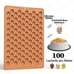 Silicone baking mat for 100 turkey shaped treats with 2.5x2.2cm individual mold size