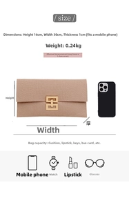 Brown crocodile leather clutch bag 30x16cm showing dimensions and daily storage capacity