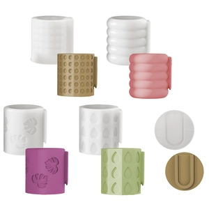 Kit de manchons en silicone avec textures et couleurs pour vases DIY et tasses à bougies