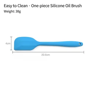 Sky blue 20.6cm silicone basting brush for baking and BBQ with easy-clean hanging handle