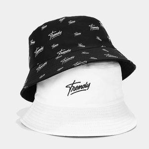 Bob réversible noir et blanc avec imprimé Trendy pour protection solaire de plage d'été