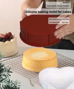 Action shot of lifting a flexible food-grade silicone cake mold for easy release