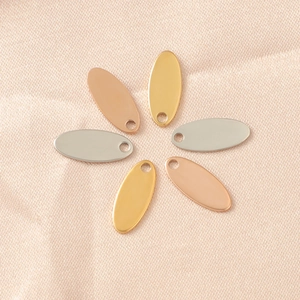 Oval stainless steel blank tags in gold, silver and rose gold for DIY jewelry making