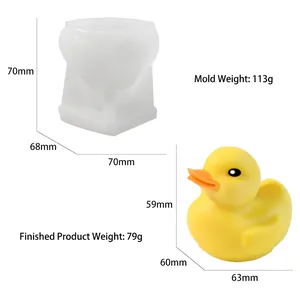 3D little duck silicone mold for DIY candles with clear product size and weight specs