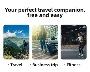 Travel silicone bottles for hiking, airport travel, and gym use in a collage view
