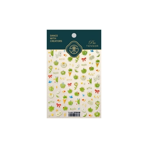 Autocollants 3D pour ongles motif pomme verte et nœuds pour enfants et adultes