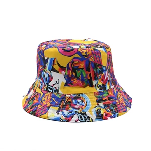 Close-up of vibrant tie-dye pattern and stitching on a street style bucket hat