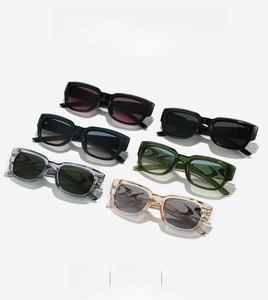 Various colors of retro square sunglasses featuring high-quality frames and UV protection