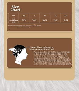 Size chart for winter baseball cap with head circumference measurement instructions