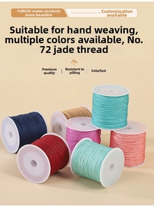 Detailed close-up of colorful 0.8mm nylon cord rolls for handmade jewelry weaving
