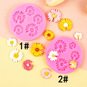 Daisy Flower Silicone Mold Mini Round For Fondant Baking DIY Clay Resin Jewelry Crafting Phone Case Decoration Sunflower
