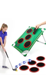 Detail der tragbaren Golf-Zielscheibe mit verstellbarem Ständer und Klettverschlüssen
