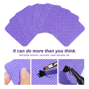 Lint-free purple nail wipes with diamond texture for cleaning polish and nail tools