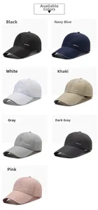 Outdoor quick-dry baseball caps shown in 7 colors with long brim and sports embroidery