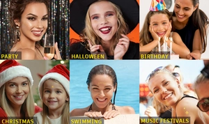 Gold freckle tattoo stickers used for Halloween, festivals, and party face makeup