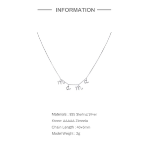 S925 sterling silver mama necklace with AAAAA zircon stones for Mother's Day gift