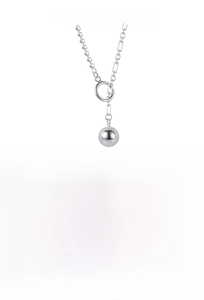 Detail specifications of S925 sterling silver ball pendant necklace and toggle clasp