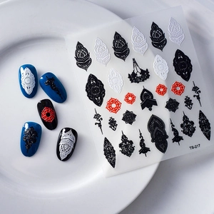 Exotic 5D mandala nail art stickers with embossed religious totem patterns in 5D texture