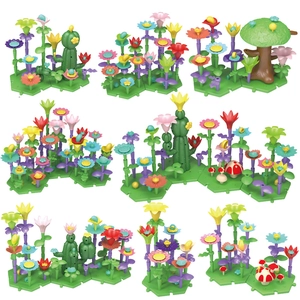 DIY Garden Building Blocks Flower Toys Colorful ABS Plastic Educational Creative Activity For Toddlers Kids