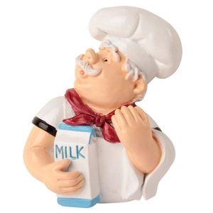 Cartoon chef wall hook organizer for kitchen cables with a decorative milk box design