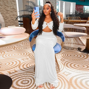 Women Halter Neck Hollow Out Maxi Dress Ruched Pleated Bodycon Long Sleeve Polyester Spandex Sexy Party Evening Wear