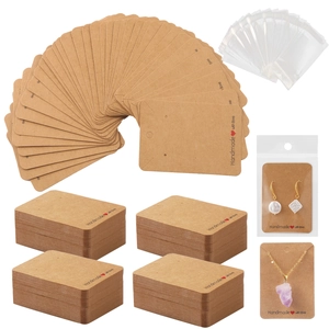 Handmade with love kraft paper jewelry display cards and transparent OPP packaging bags