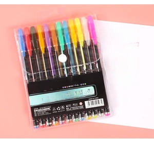Creative 12-color glitter gel pens set 1.0mm neon color pens for kids drawing