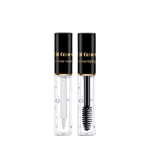 Waterproof clear eyebrow styling gel and coat with dual brush heads for brow shaping