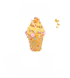 Detail view of the DIY ice cream night light kit showing colorful pearls and donut charms
