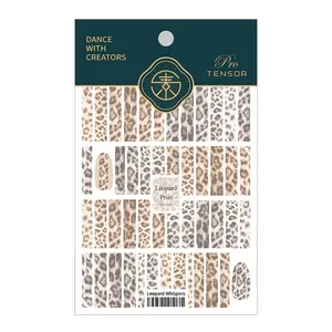 3D textured leopard print nail art stickers TS-280 for professional manicure decoration