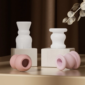 Detail of geometric silicone molds for Roman column candles and resin base crafts