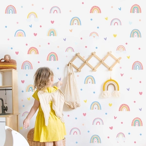 Regenbogen Stern Wandaufkleber PVC Selbstklebend Abnehmbar Für Kinderzimmer Dekoration Cartoon Boho Stil