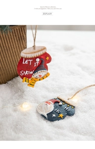 Gants décoratifs de Noël avec bonhomme de neige et Père Noël pour décoration de sapin