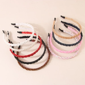 Multi-colored braided crystal beaded headbands in assorted vibrant fashion colors