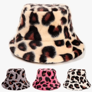 Bob In Pelliccia Sintetica Leopardata Peluche Invernale Autunnale Berretto Bacino Per Donna Uomo Accessorio Moda