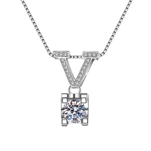 Pendant Necklaces Copper Base Silver Gold Plated Cubic Zirconia Heart Water Drop Snowflake Bowknot Jewelry For Women
