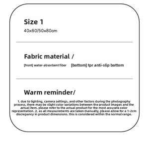 Size and material specifications for non-slip absorbent cartoon bathroom floor mats