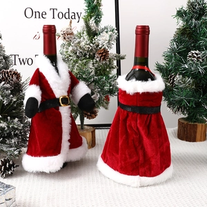 Housses de bouteille de vin de Noël styles costume et robe pour décor de table festive