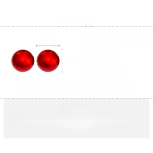 Detailed specifications chart for red imitation shell pearl earrings with 2.5cm size