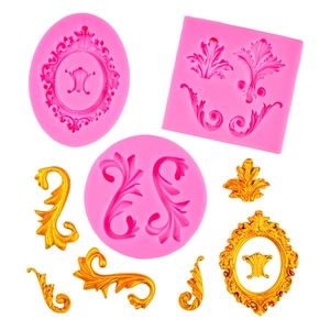 Baroque style relief silicone mold set for DIY cake fondant and chocolate decoration