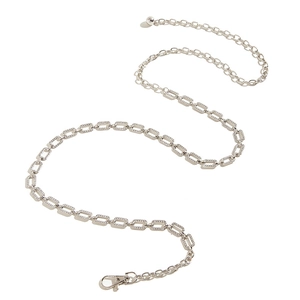 Silver rhinestone metal waist chain belt with lobster clasp on a clean white background