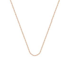 18K rose gold plated stainless steel O-chain necklace displayed on a white background