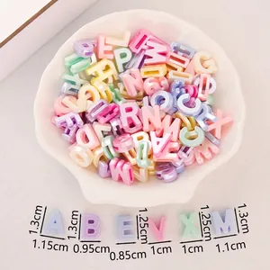 Detailed size specifications for macaron acrylic alphabet beads for jewelry making
