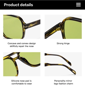 Detailansicht der Vintage-Sonnenbrille mit starken Metallscharnieren und Silikonpads