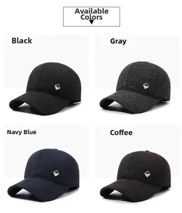 Winter baseball caps for men available in black, grey, navy blue and coffee colors