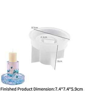 DIY silicone mold for Roman column striped candle holders with detailed size measurements