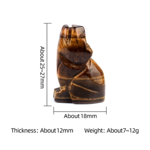 Natural tiger eye wolf figurine carved crystal stone 25-27mm mini animal home decor